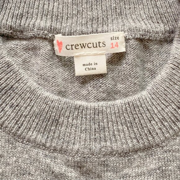 J.Crew Crewcuts Girls Wool Blend Sweater 14 (fits like 12) Zebra Graphic Gray - Picture 3 of 11